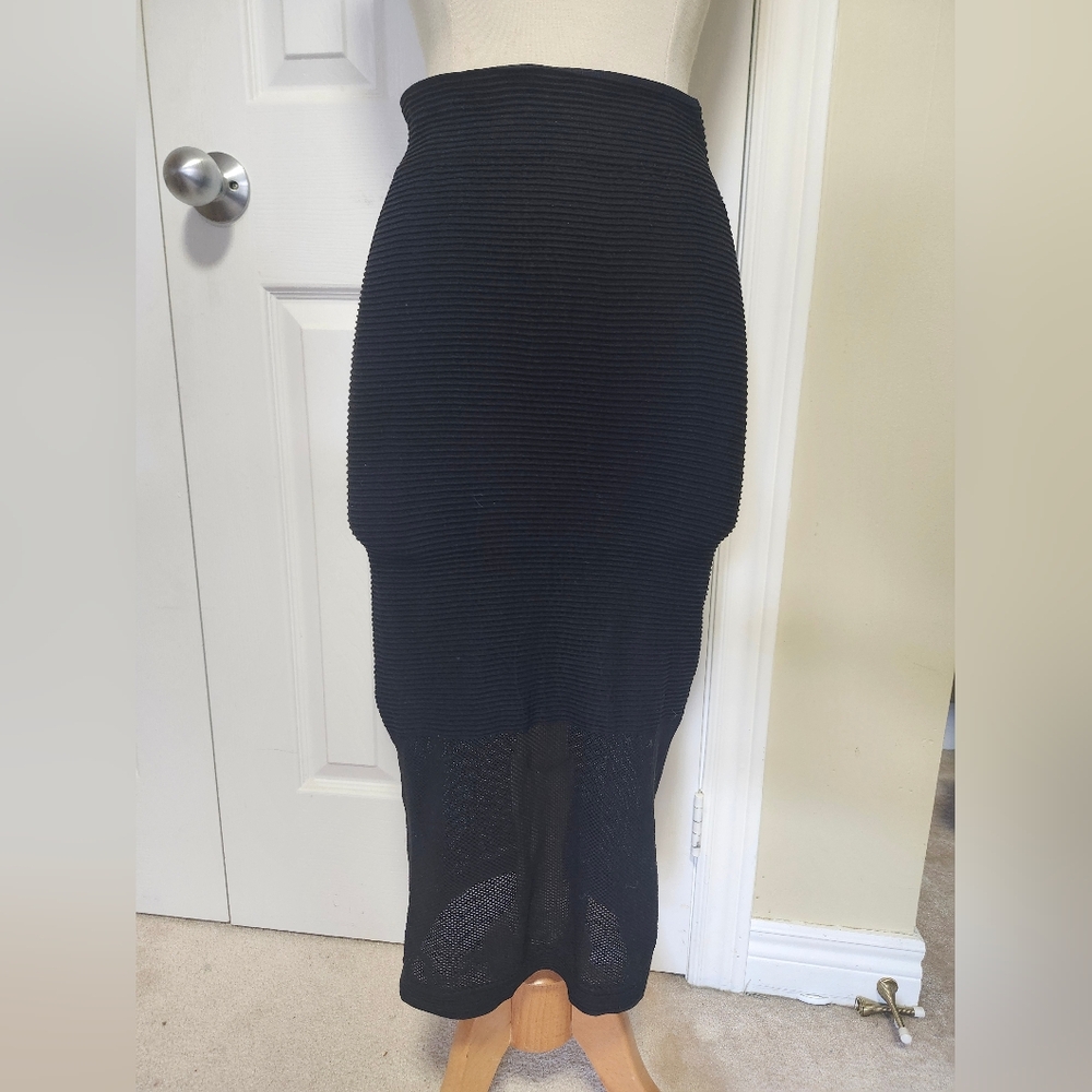3/$50 BCBG Black Mesh Pencil Skirt